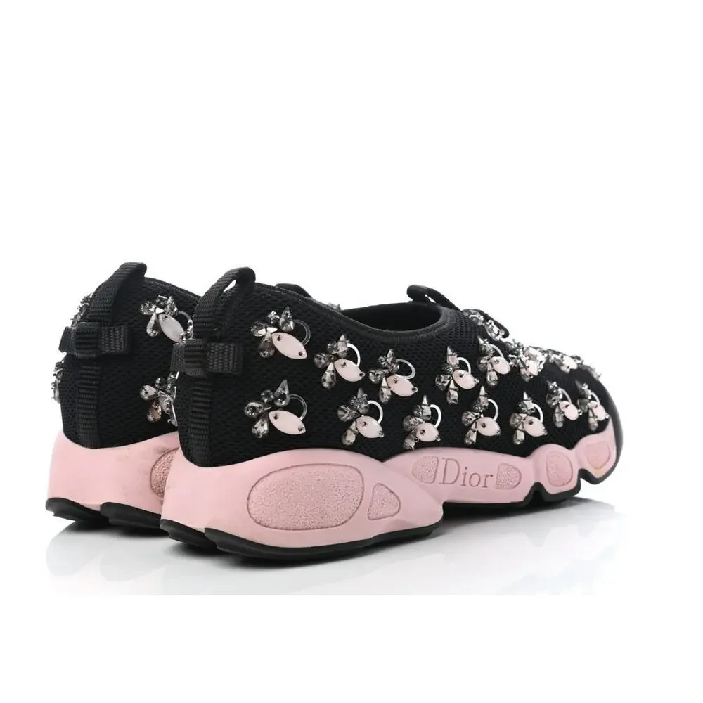 Dior Fusion Embellished Sneakers 39 – Black Pink Crystal Rare Pair